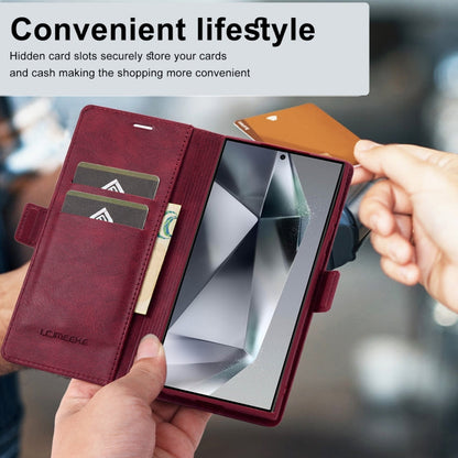 For Samsung Galaxy S24 Ultra LC.IMEEKE RFID Anti-theft Leather Phone Case(Red)
