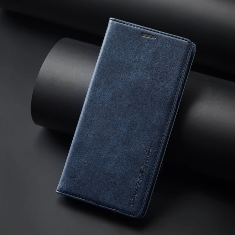 Pour Samsung Galaxy S24+ LC.IMEEKE Étui portefeuille en cuir anti-RFID (Bleu)