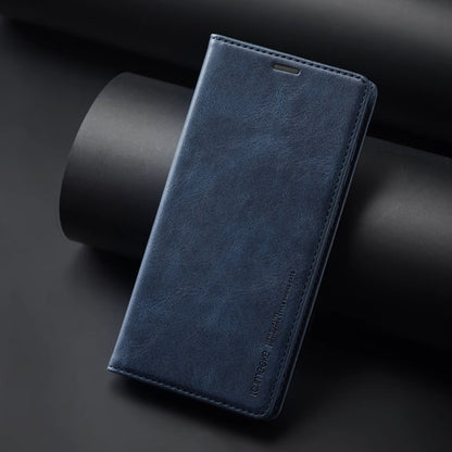 Pour Samsung Galaxy S24+ LC.IMEEKE Étui portefeuille en cuir anti-RFID (Bleu)