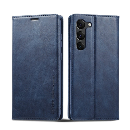 Pour Samsung Galaxy S24+ LC.IMEEKE Étui portefeuille en cuir anti-RFID (Bleu)