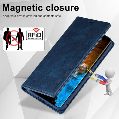 Pour Samsung Galaxy S24+ LC.IMEEKE Étui portefeuille en cuir anti-RFID (Bleu)