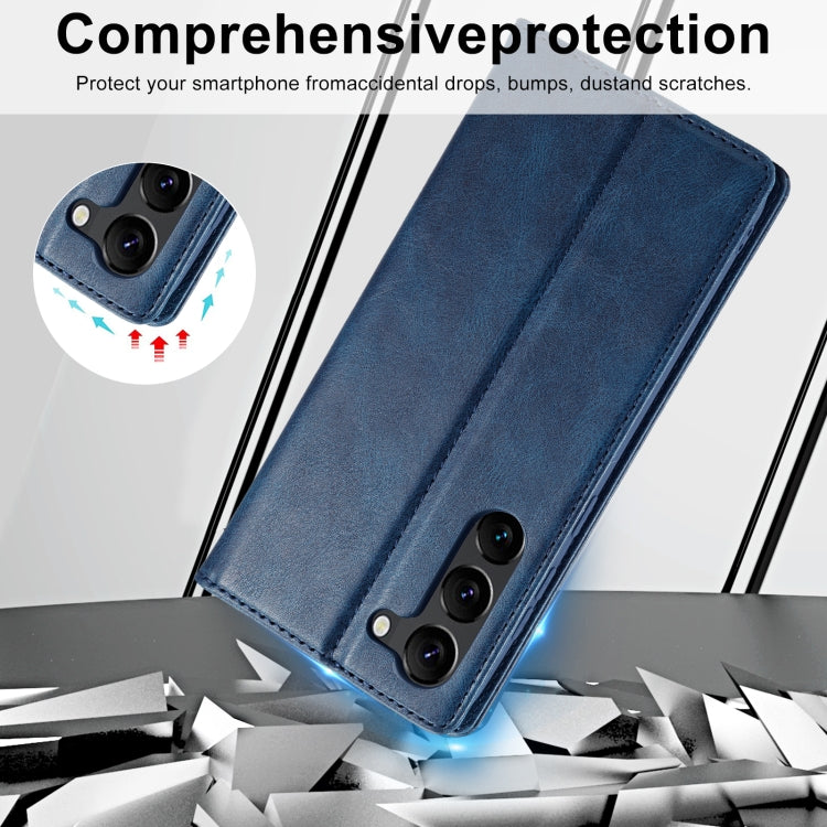 Pour Samsung Galaxy S24+ LC.IMEEKE Étui portefeuille en cuir anti-RFID (Bleu)