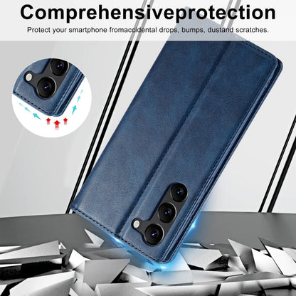 Pour Samsung Galaxy S24+ LC.IMEEKE Étui portefeuille en cuir anti-RFID (Bleu)