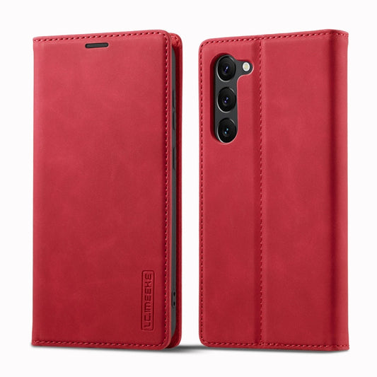 For Samsung Galaxy S24 5G LC.IMEEKE Strong Magnetism Microfiber Leather Phone Case(Red)