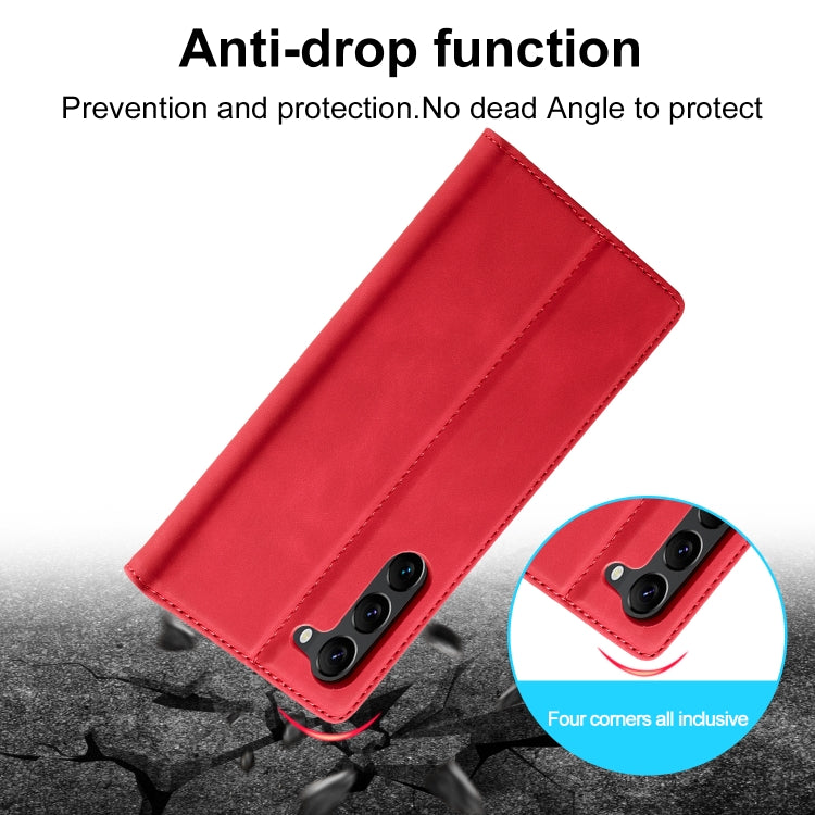 For Samsung Galaxy S24 5G LC.IMEEKE Strong Magnetism Microfiber Leather Phone Case(Red)