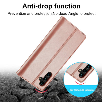 For Samsung Galaxy A15 5G / 15 4G LC.IMEEKE Strong Magnetism Microfiber Leather Phone Case(Rose Gold)