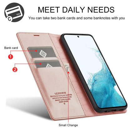 For Samsung Galaxy A15 5G / 15 4G LC.IMEEKE Strong Magnetism Microfiber Leather Phone Case(Rose Gold)