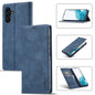 For Samsung Galaxy A55 5G LC.IMEEKE Strong Magnetism Microfiber Leather Phone Case(Blue)