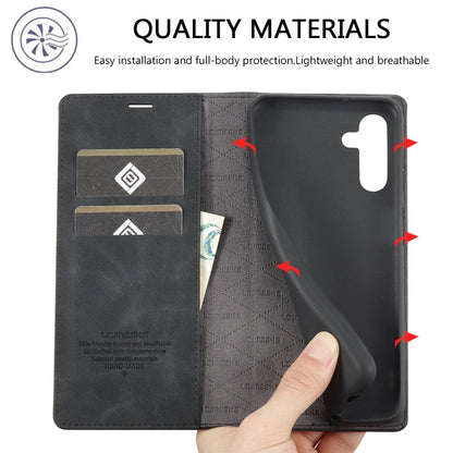 For Samsung Galaxy A35 5G LC.IMEEKE Strong Magnetism Microfiber Leather Phone Case(Black)