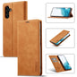 For Samsung Galaxy A35 5G LC.IMEEKE Strong Magnetism Microfiber Leather Phone Case(Brown)