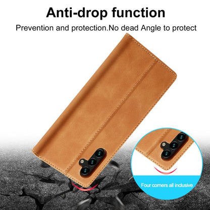 For Samsung Galaxy A35 5G LC.IMEEKE Strong Magnetism Microfiber Leather Phone Case(Brown)