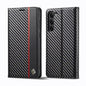 Pour Samsung Galaxy S24+ 5G LC.IMEEKE Étui de téléphone en cuir de fibre de carbone (noir vertical)