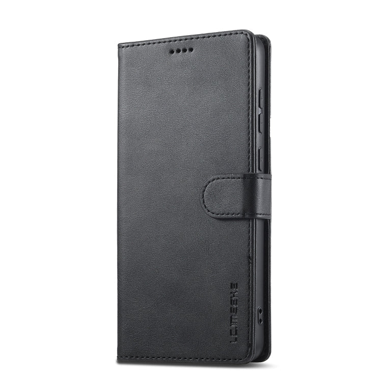 For Samsung Galaxy A05 LC.IMEEKE Calf Texture Leather Phone Case(Black)