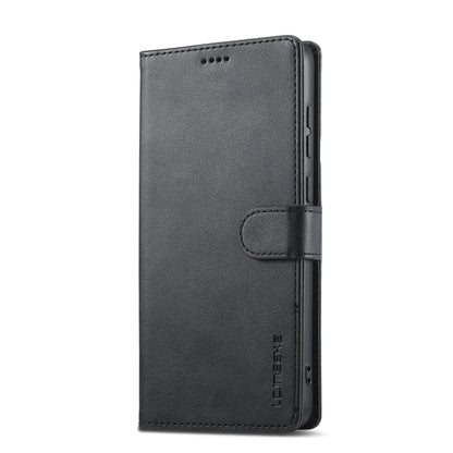 For Samsung Galaxy A05 LC.IMEEKE Calf Texture Leather Phone Case(Black)