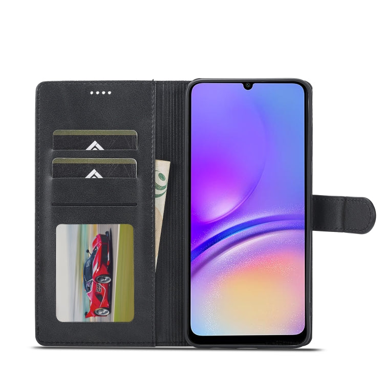 For Samsung Galaxy A05 LC.IMEEKE Calf Texture Leather Phone Case(Black)