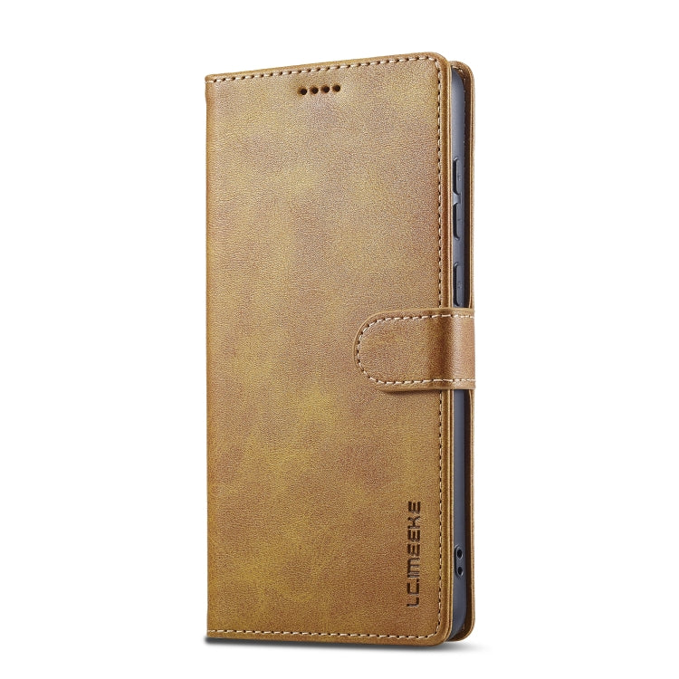 For Samsung Galaxy A05 LC.IMEEKE Calf Texture Leather Phone Case(Brown)