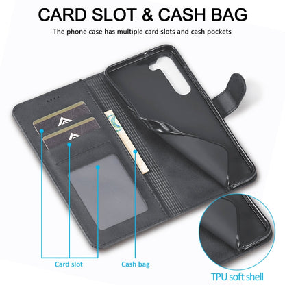For Samsung Galaxy S24 5G LC.IMEEKE Calf Texture Leather Phone Case(Black)