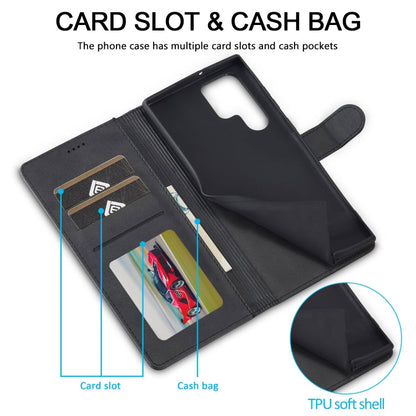 Pour Samsung Galaxy S24 Ultra 5G LC.IMEEKE Étui de téléphone en cuir texturé veau (noir)