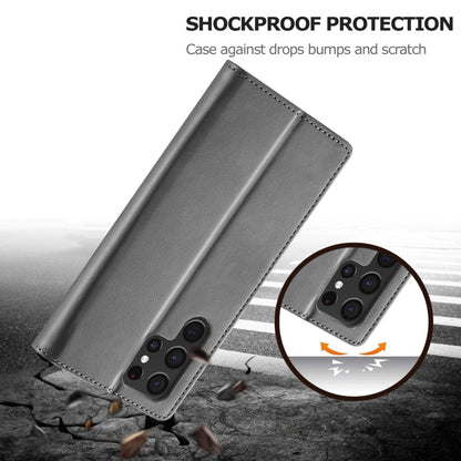 For Samsung Galaxy S24 Ultra 5G LC.IMEEKE Calf Texture Leather Phone Case(Grey)