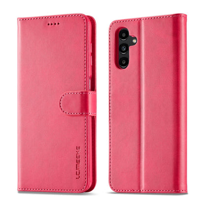 Pour Samsung Galaxy A15 5G LC.IMEEKE Étui de téléphone en cuir texturé veau (Rouge)