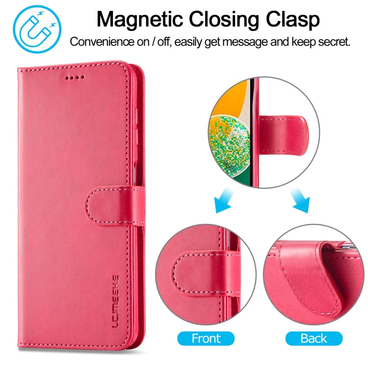 Pour Samsung Galaxy A15 5G LC.IMEEKE Étui de téléphone en cuir texturé veau (Rouge)