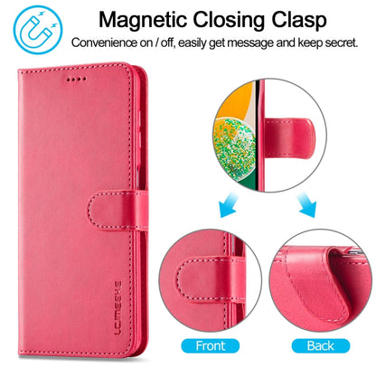 Pour Samsung Galaxy A15 5G LC.IMEEKE Étui de téléphone en cuir texturé veau (Rouge)