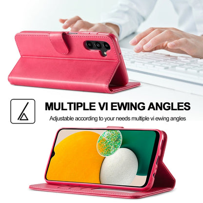 Pour Samsung Galaxy A15 5G LC.IMEEKE Étui de téléphone en cuir texturé veau (Rouge)