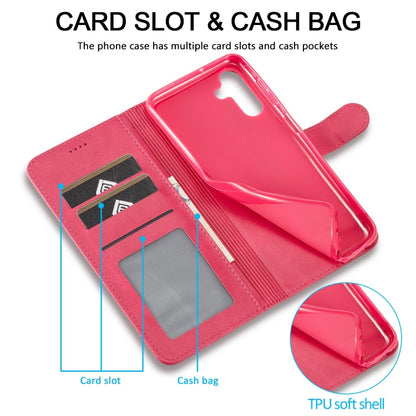 Pour Samsung Galaxy A15 5G LC.IMEEKE Étui de téléphone en cuir texturé veau (Rouge)