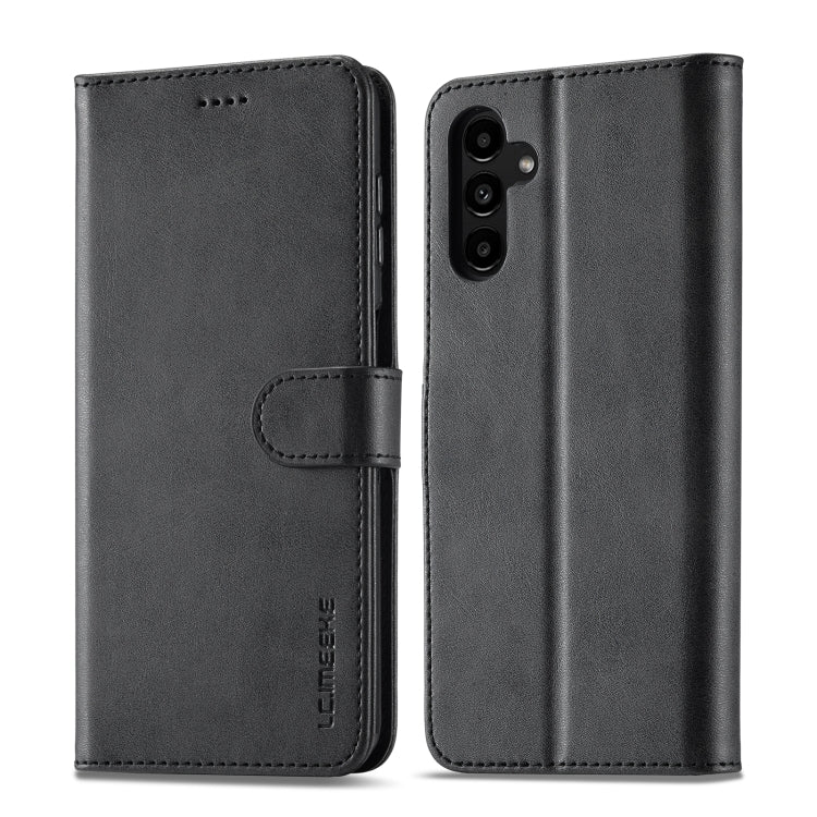 For Samsung Galaxy A55 5G LC.IMEEKE Calf Texture Leather Phone Case(Black)