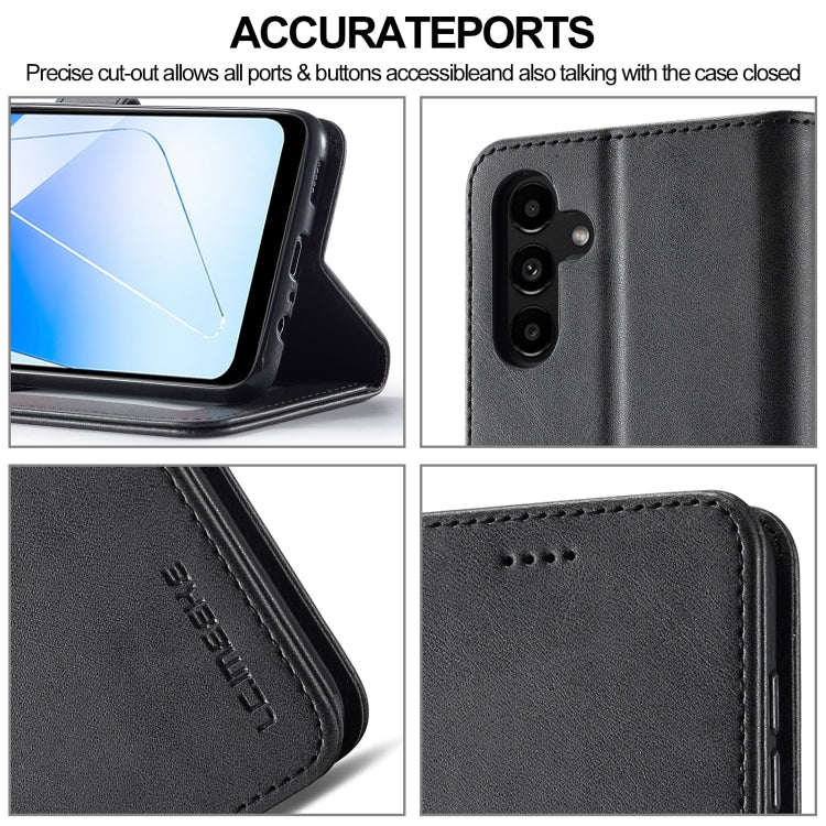 For Samsung Galaxy A55 5G LC.IMEEKE Calf Texture Leather Phone Case(Black)