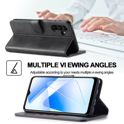 For Samsung Galaxy A55 5G LC.IMEEKE Calf Texture Leather Phone Case(Black)