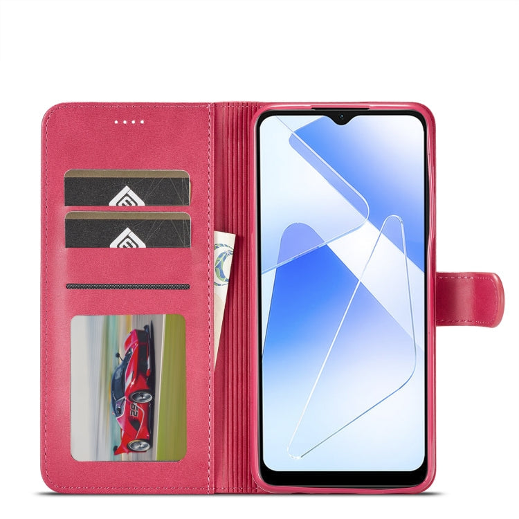 For Samsung Galaxy A55 5G LC.IMEEKE Calf Texture Leather Phone Case(Red)