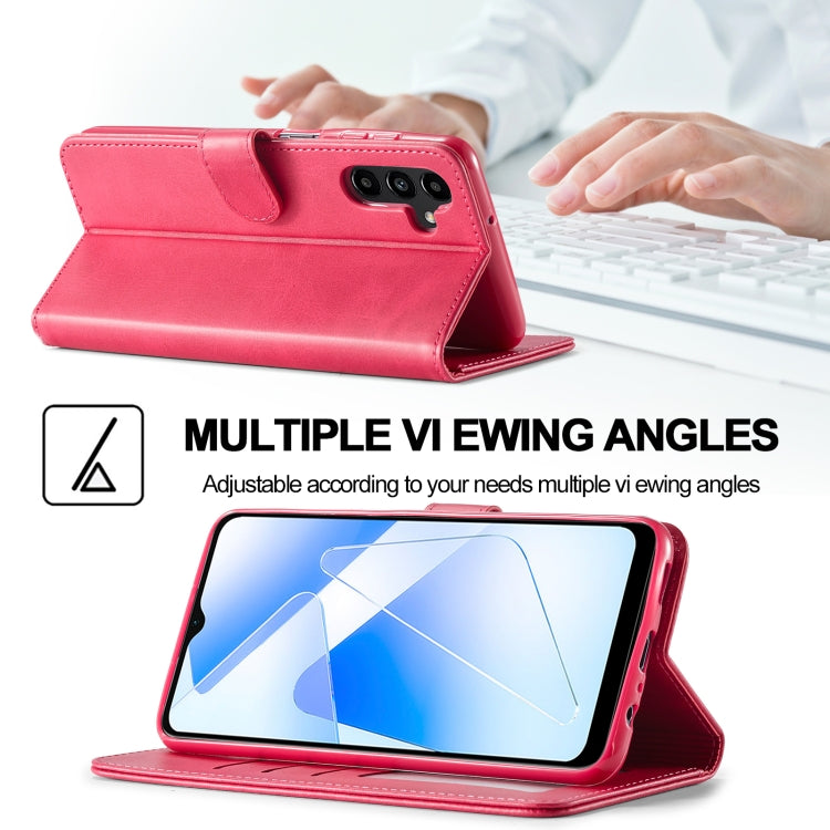 For Samsung Galaxy A55 5G LC.IMEEKE Calf Texture Leather Phone Case(Red)