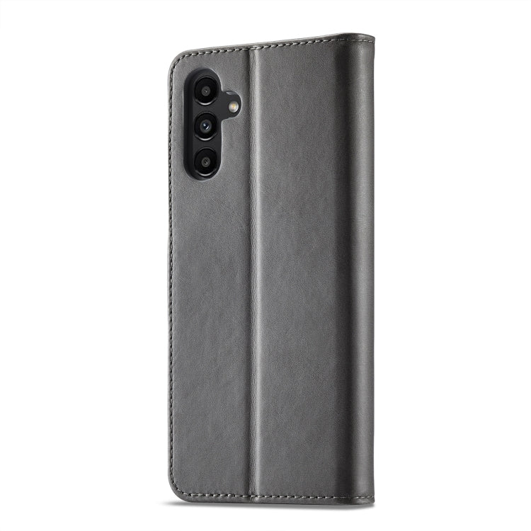 For Samsung Galaxy A55 5G LC.IMEEKE Calf Texture Leather Phone Case(Grey)