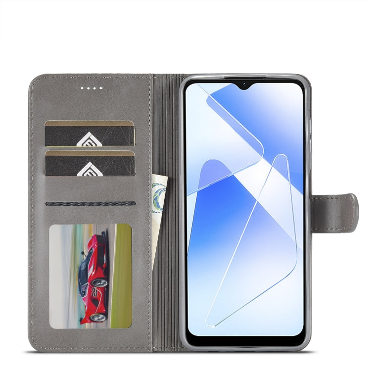 For Samsung Galaxy A55 5G LC.IMEEKE Calf Texture Leather Phone Case(Grey)