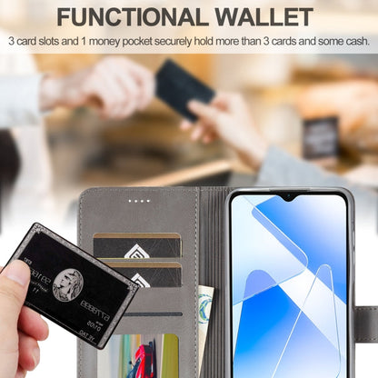 For Samsung Galaxy A55 5G LC.IMEEKE Calf Texture Leather Phone Case(Grey)