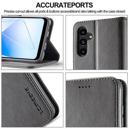 For Samsung Galaxy A55 5G LC.IMEEKE Calf Texture Leather Phone Case(Grey)