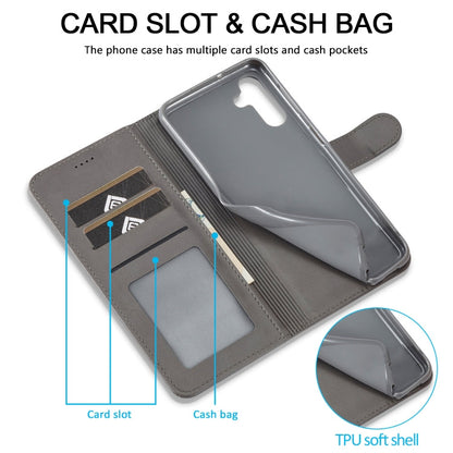For Samsung Galaxy A55 5G LC.IMEEKE Calf Texture Leather Phone Case(Grey)
