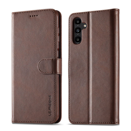 For Samsung Galaxy A55 5G LC.IMEEKE Calf Texture Leather Phone Case(Coffee)