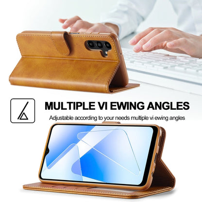 For Samsung Galaxy A55 5G LC.IMEEKE Calf Texture Leather Phone Case(Brown)