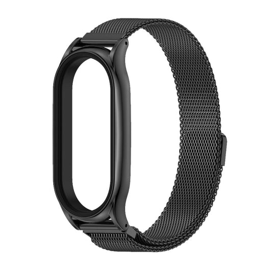For Xiaomi Mi Band 8 / 9  Mijobs Plus Case Milan Magnetic Stainless Steel Watch Band(Black)