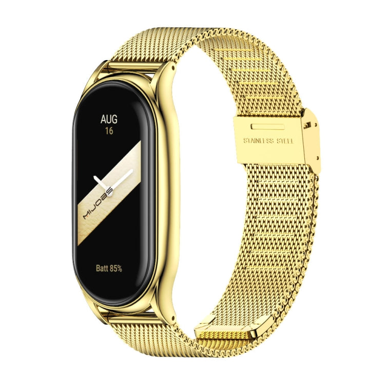 For Xiaomi Mi Band 8 / 9 Mijobs Plus Case Milan Buckle Metal Watch Band(Gold)
