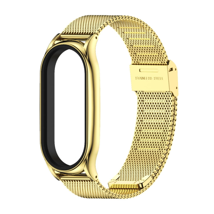 For Xiaomi Mi Band 8 / 9 Mijobs Plus Case Milan Buckle Metal Watch Band(Gold)