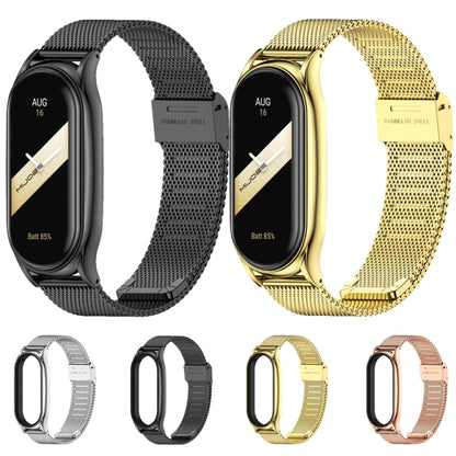 For Xiaomi Mi Band 8 / 9 Mijobs Plus Case Milan Buckle Metal Watch Band(Gold)