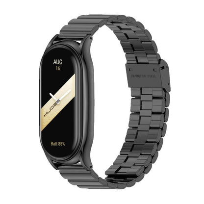 For Xiaomi Mi Band  8 / 9 Mijobs Plus Case Bamboo Buckle Metal Watch Band(Black)