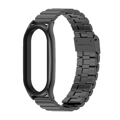 For Xiaomi Mi Band  8 / 9 Mijobs Plus Case Bamboo Buckle Metal Watch Band(Black)