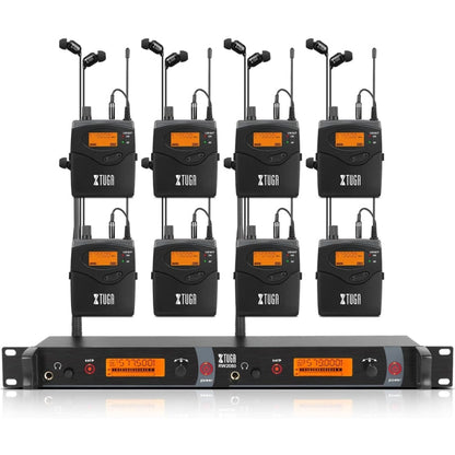 XTUGA RW2080 UHF Wireless Stage Singer In-Ear Monitor System 8 BodyPacks(AU Plug)