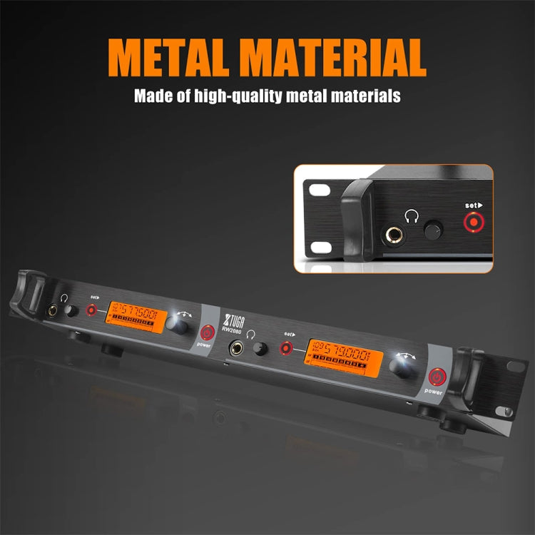 XTUGA RW2080 UHF Wireless Stage Singer In-Ear Monitor System 5 BodyPacks(UK Plug)