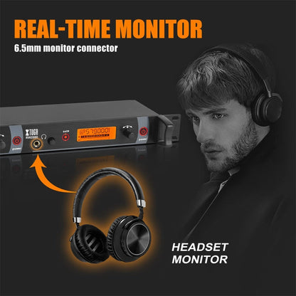 XTUGA RW2080 UHF Wireless Stage Singer In-Ear Monitor System 8 BodyPacks(AU Plug)