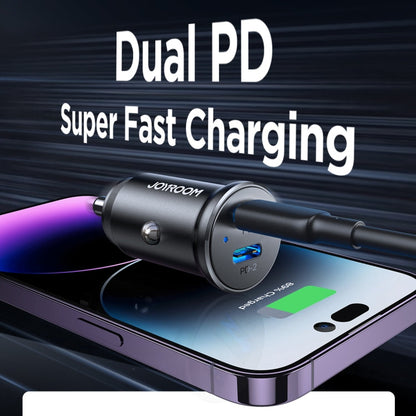 JOYROOM JR-CCN06 30W Dual PD Type-C Mini Metal Car Charger(Black)